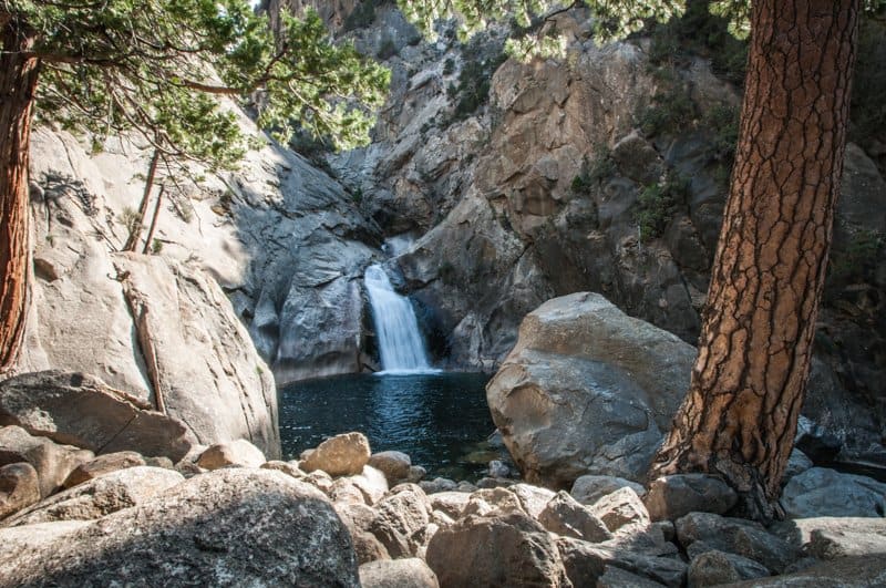 Waterfall in Kings Canyon National Park in California
