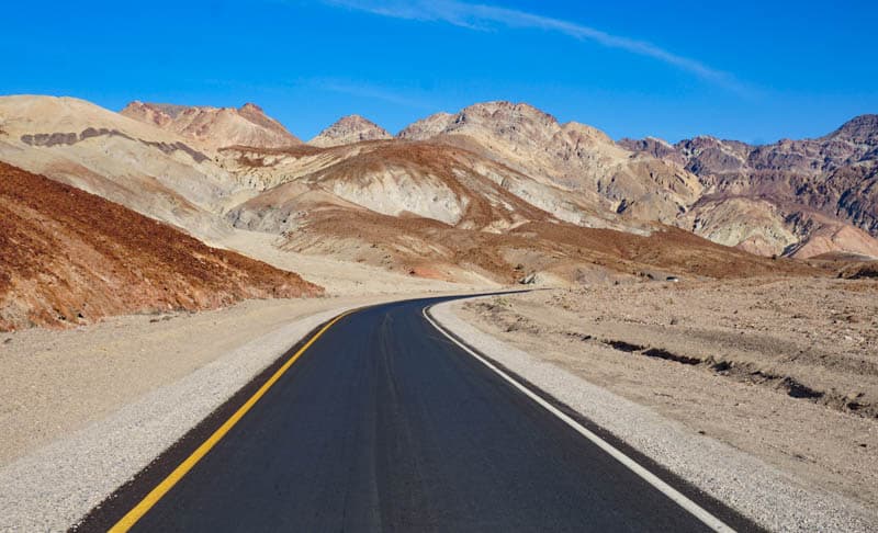 Artist Drive in Death Valley National Park in California