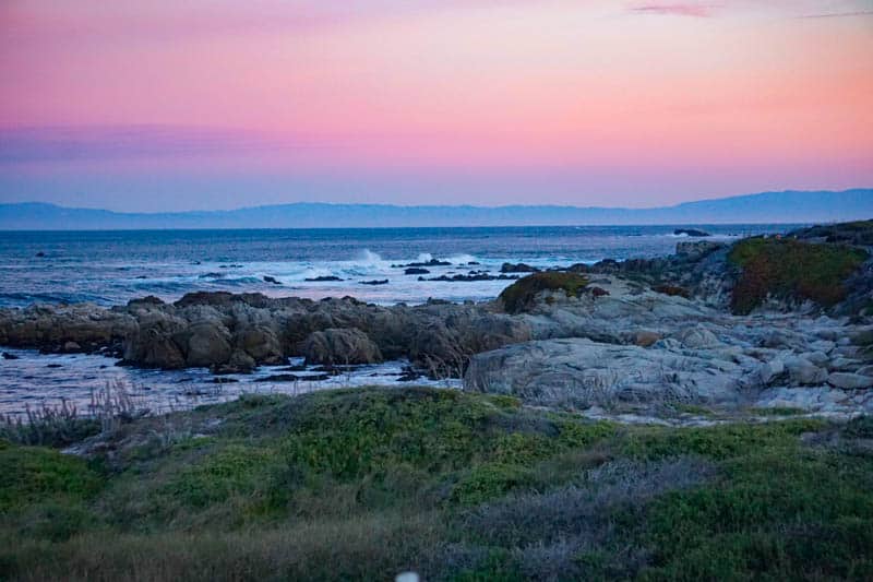 Asilomar Beach in Pacific Grove, California at sunset