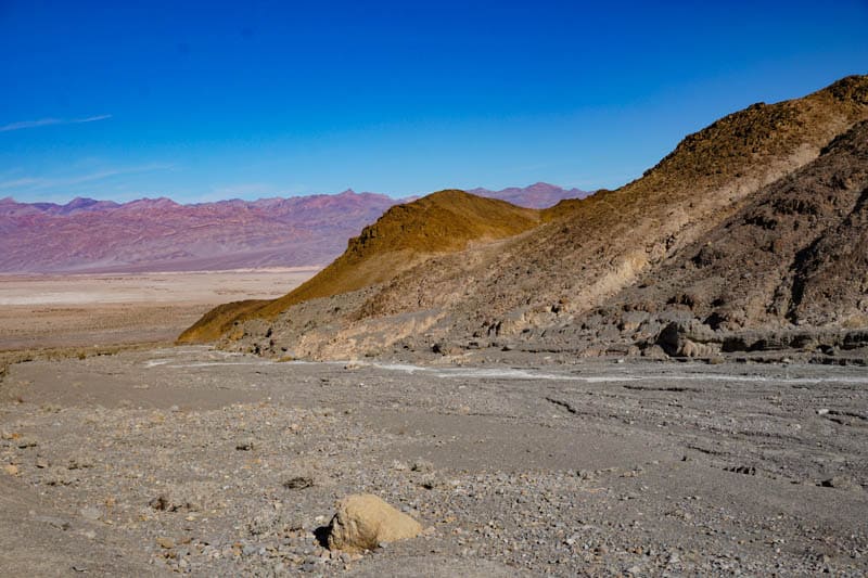 View from the entrance to Mosaic Canyon in Death Valley