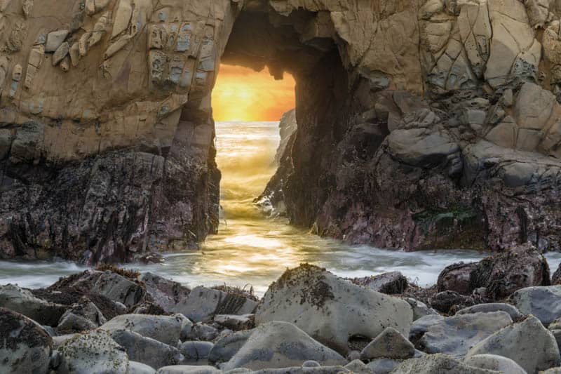 Sunset at Pfeiffer Beach in Big Sur