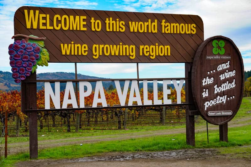 The famous Napa Valley sign