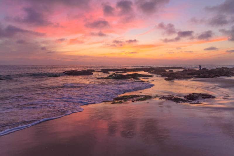 Sunset at a beach in Laguna Beach