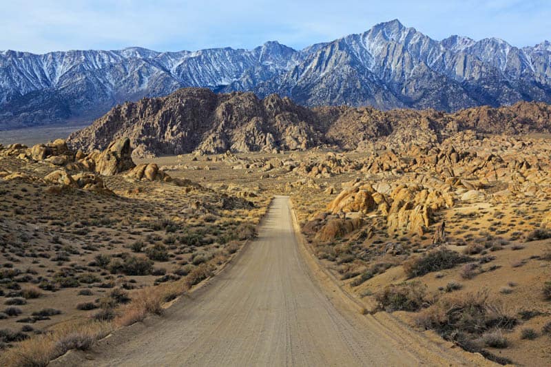 Movie Road in the Alabama Hills at sunrise
