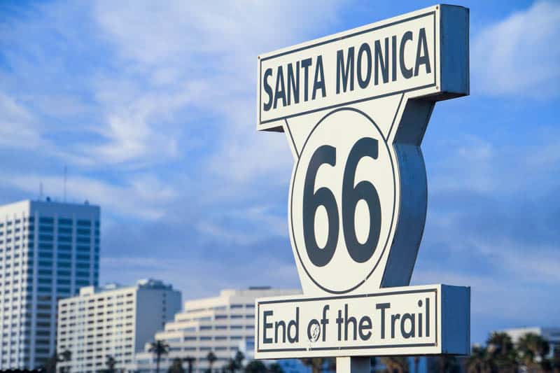 End of the Trail Sign in Santa Monica California