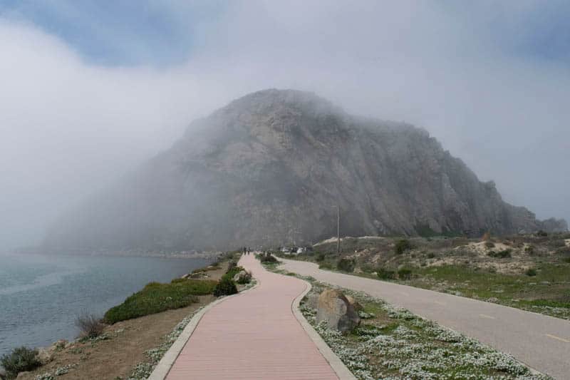 Walking or biking path to Morro Rock in Morro Bay California