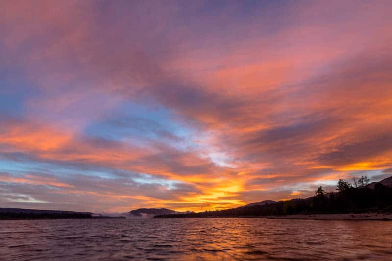 Sunset at Big Bear Lake in California