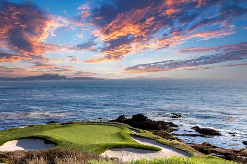 Famous Seventh Hole at Pebble Beach Golf Links in California