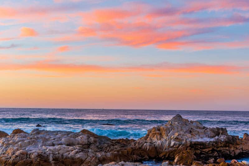 Sunset at Pacific Grove in Central California