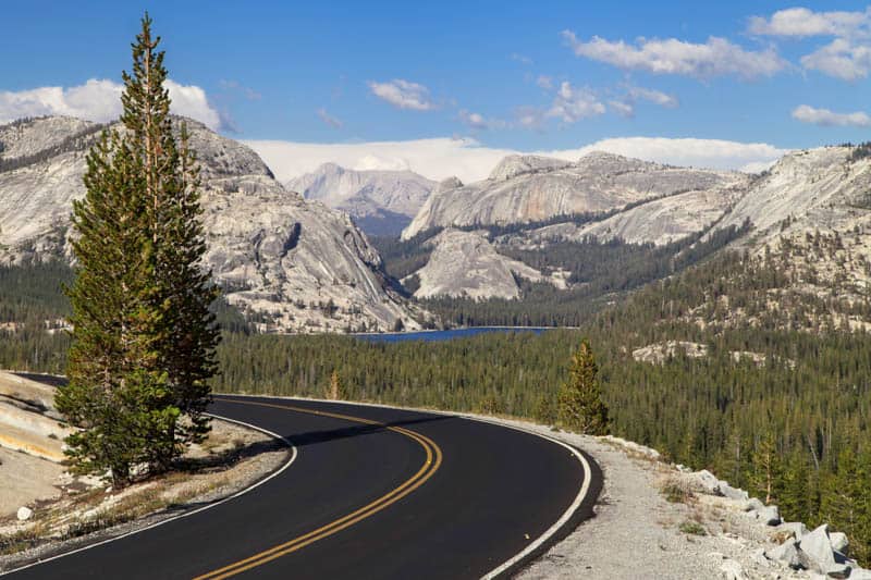 Driving Tioga Road Over Tioga Pass in California