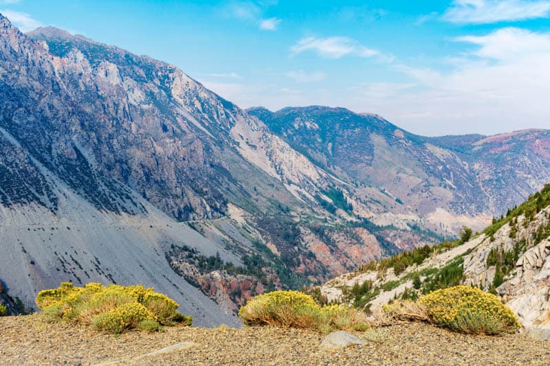 Views of the Valley and Tioga Road from near Tioga Pass in California