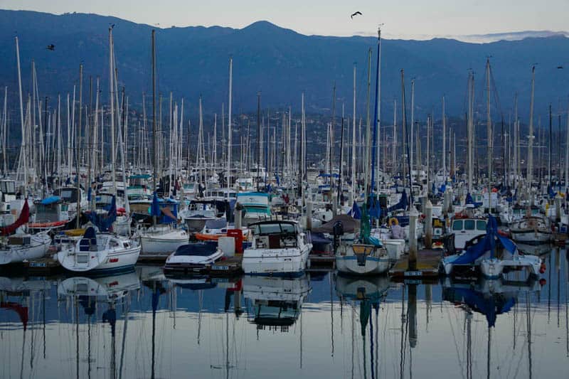 Boats in Santa Barbara Harbor, California