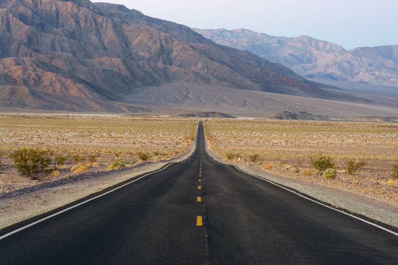 Road through Death Valley National Park in California