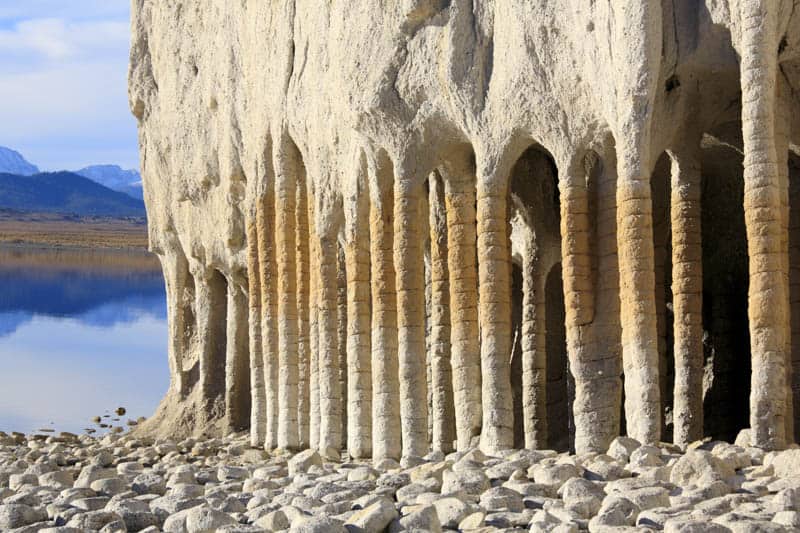 The columns at Crowley Lake near Mammoth Lakes California