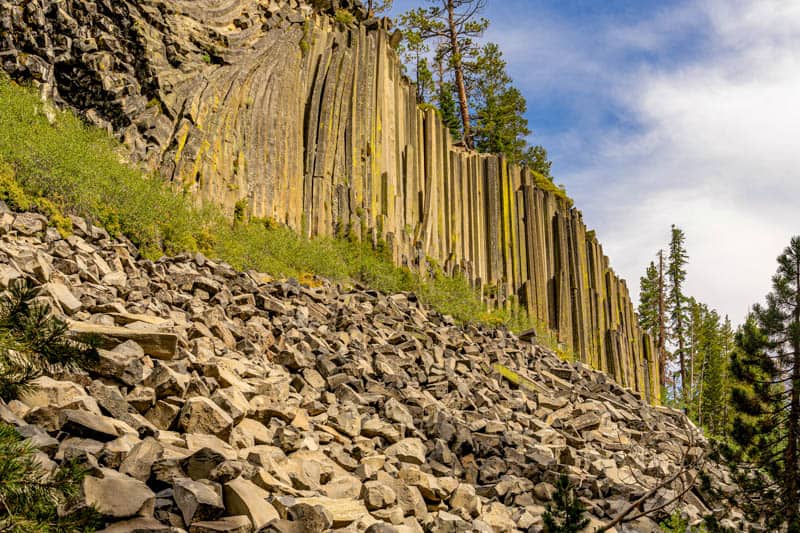 The Devils Postpile Columnar Formation in Mammoth Lakes California