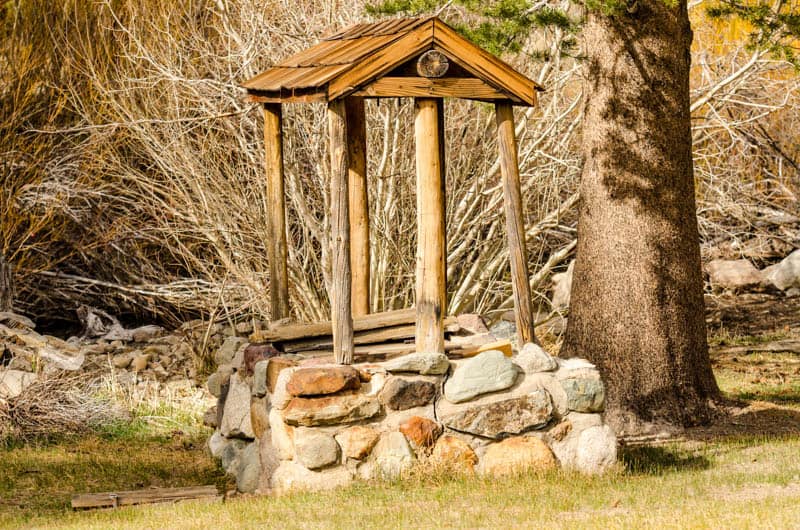 An old well at the Mammoth Museum in Mammoth Lakes California