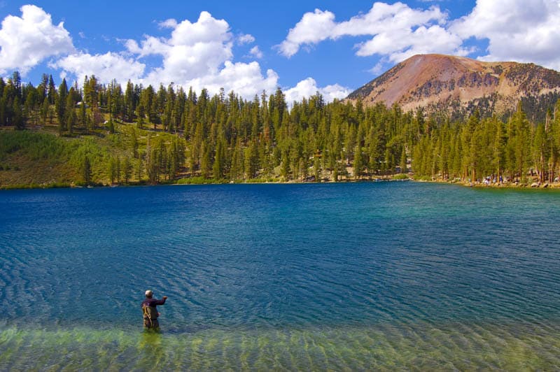 Fisherman at Lake George in Mammoth Lakes California