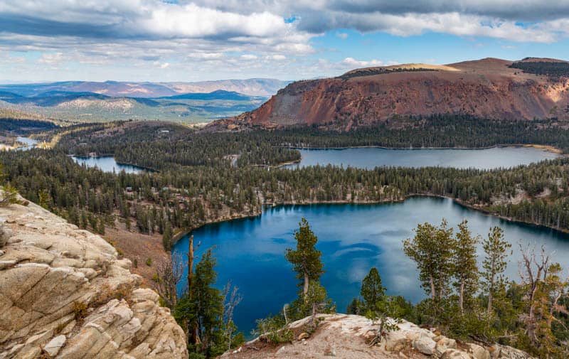 A view from the Crystal Lake Trail in Mammoth Springs California