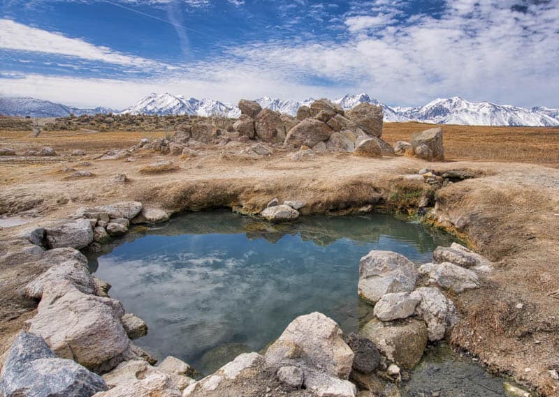 Heart Shaped Pool at Wild Willy's Hot Spring Mammoth Lakes California