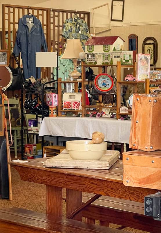 Antiques on display at Main Street Antiques in Morro Bay, California