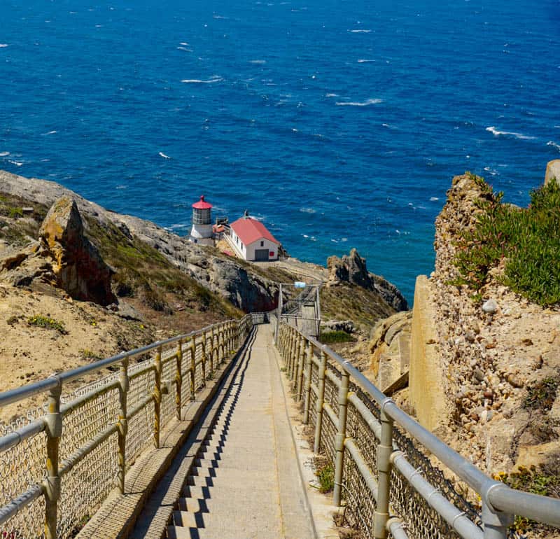 Stairs to the Point Reyes Lighthouse in California