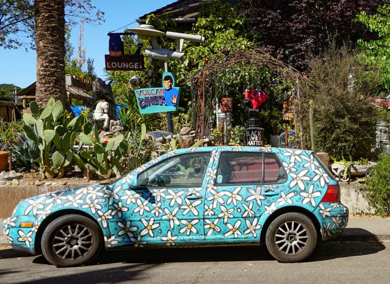 The colorful Amiot-Laurent car in Sebastopol, California