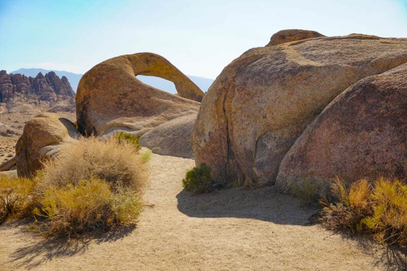A view of Mobius Arch in the Alabama Hills, CA