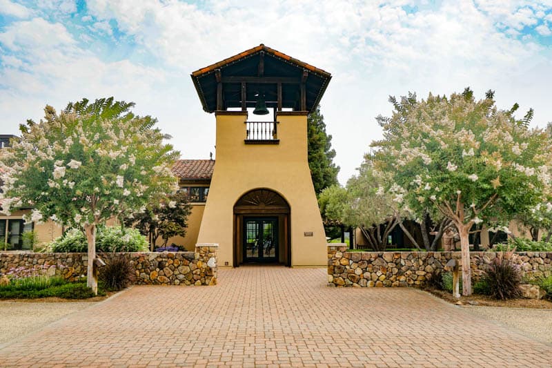 The gorgeous bell tower at St. Francis Winery near Santa Rosa, CA