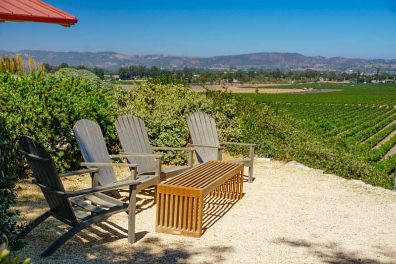 Outdoor wine tasting at Gloria Ferrer Winery in Sonoma CA