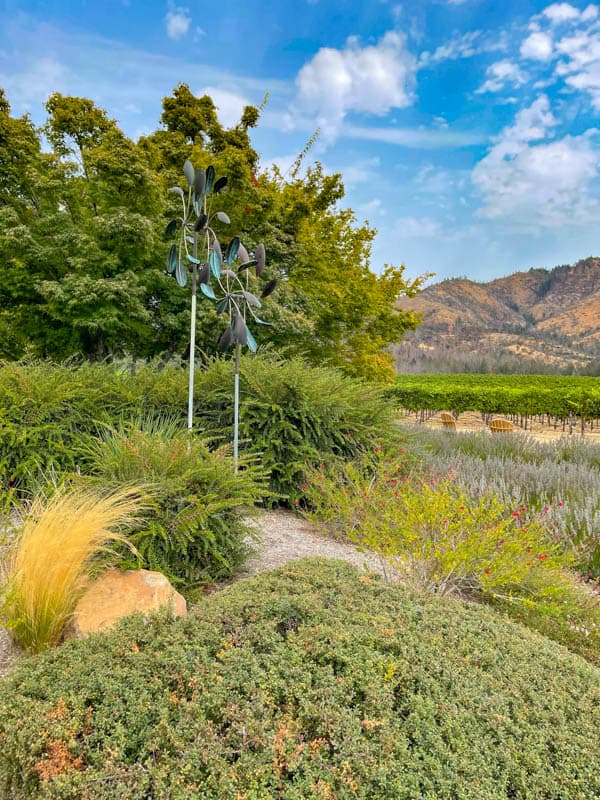 Wind spinners at Saint Francis Winery in Sonoma, CA