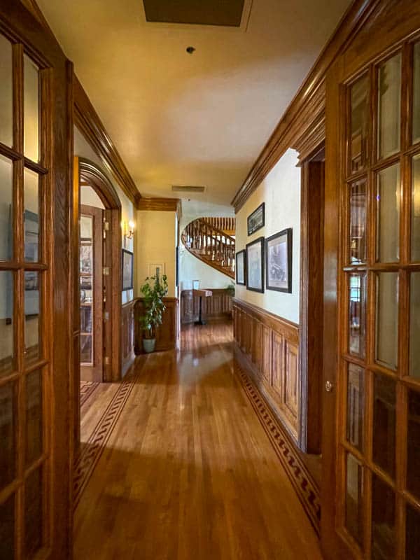 The interior of Ledson Winery features a lot of beautiful woodwork.