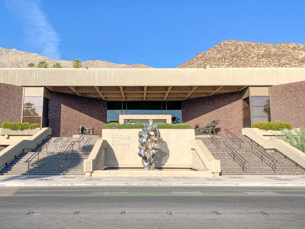 The exterior of the Palm Springs Art Museum in California