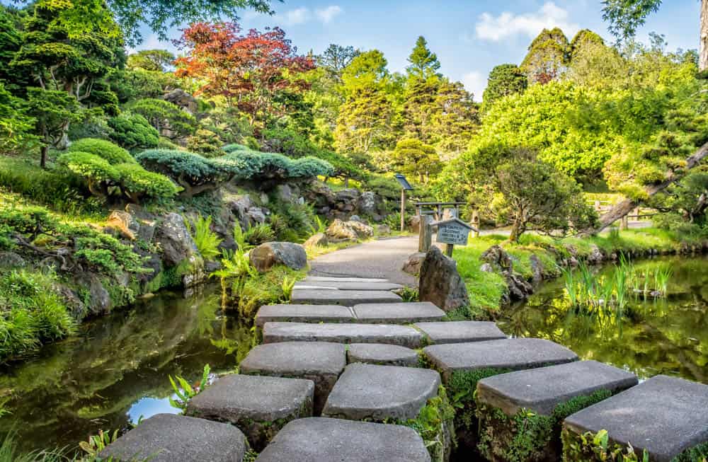 A stone walkway at the Japanese Garden in San Francisco