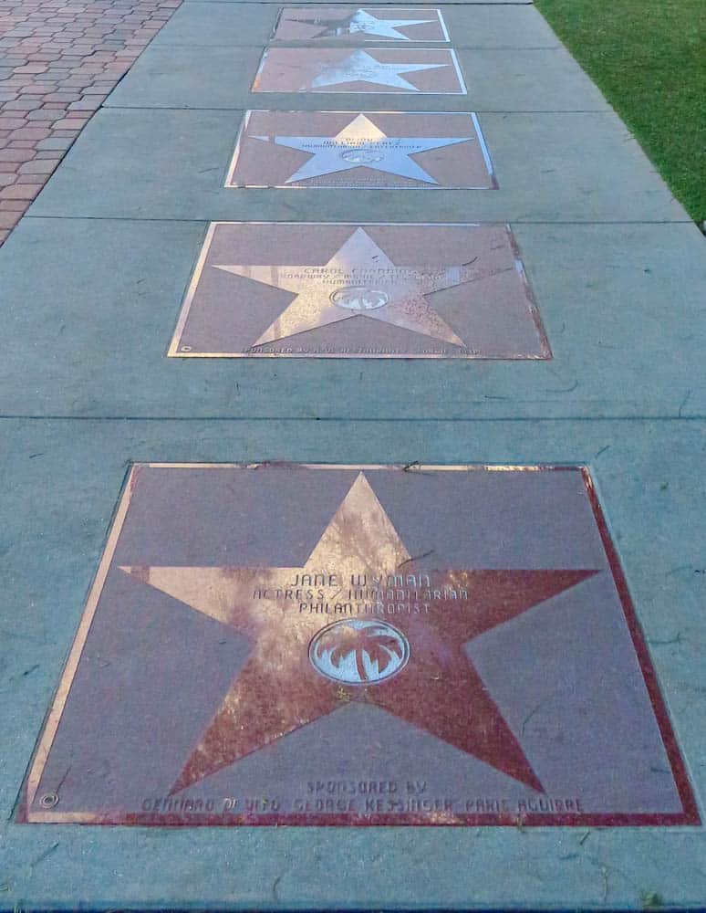 Part of the Walk of Stars in downtown Palm Springs, CA