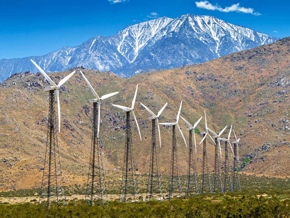 Wind farm in Palm Springs, California