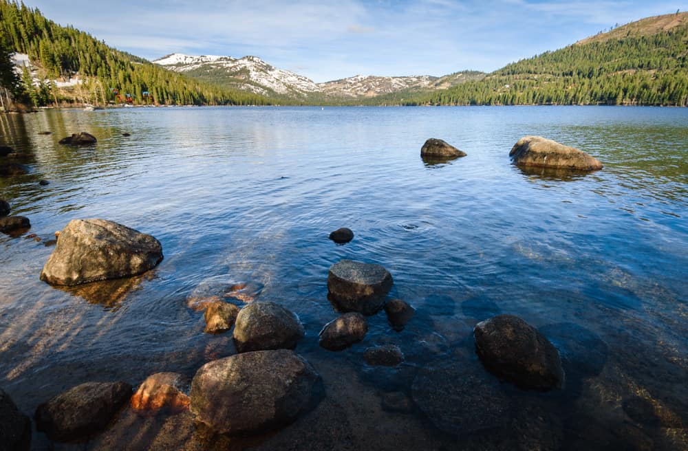 A view of Donner Lake near Truckee CA