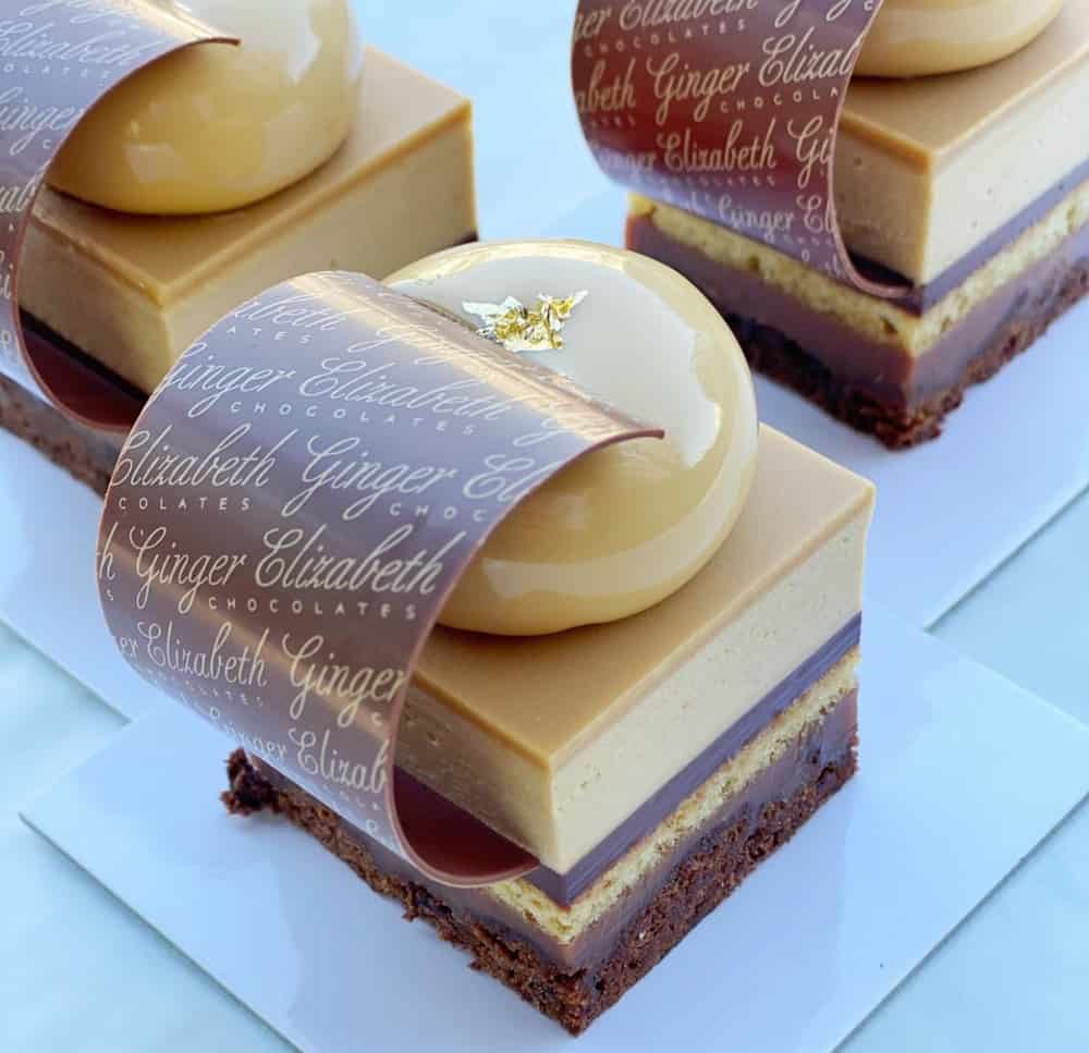 Opera Cake at the Patisserie at Ginger Elizabeth Chocolates in Midtown Sacramento, CA