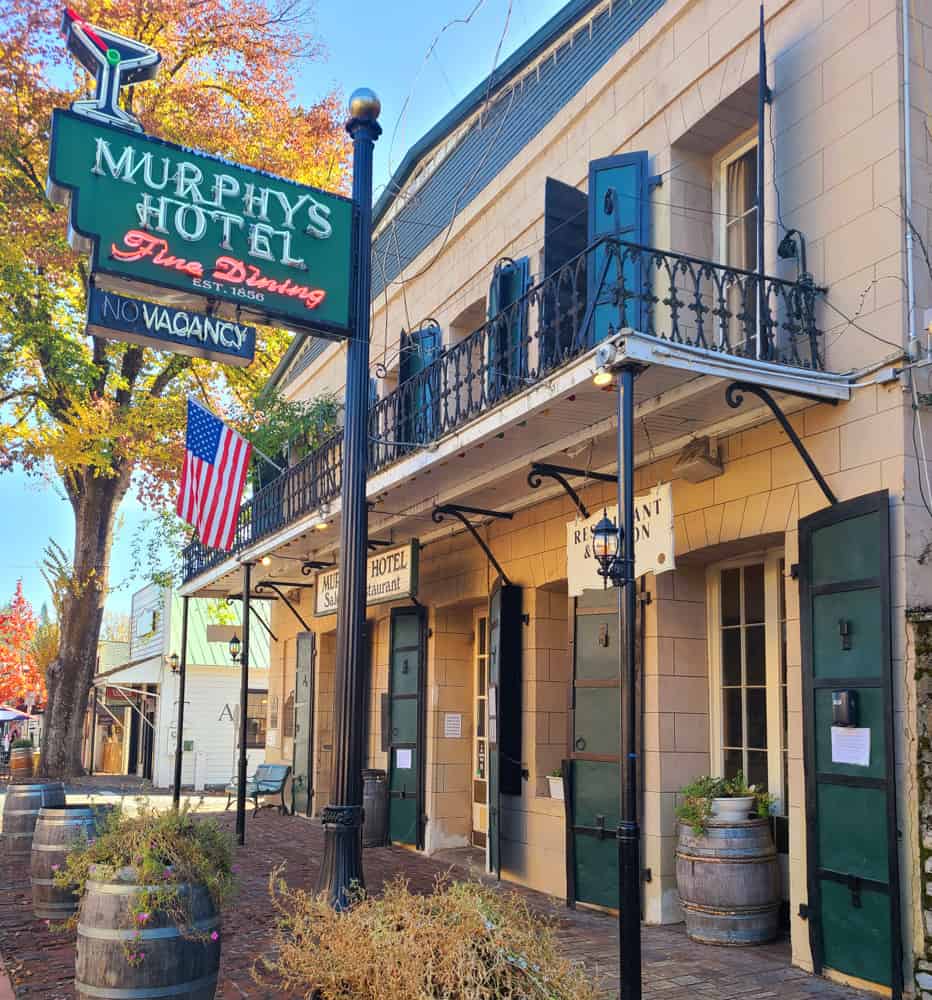 Murphys Hotel in downtown Murphys CA