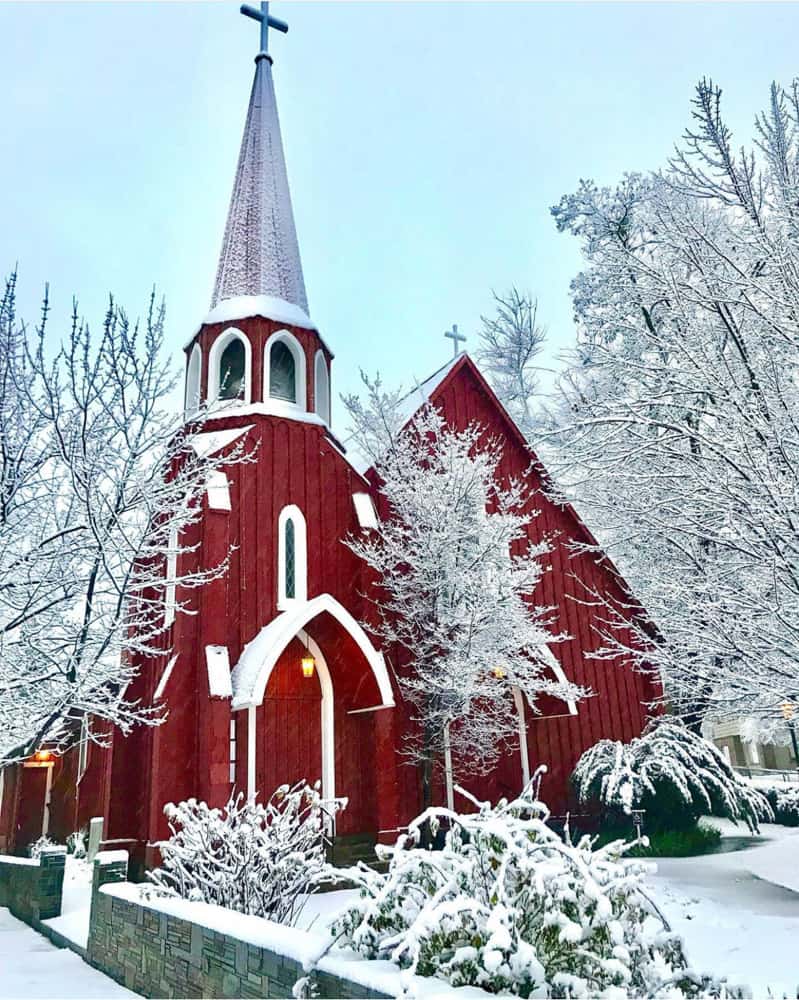 The famous red church in Sonora, California