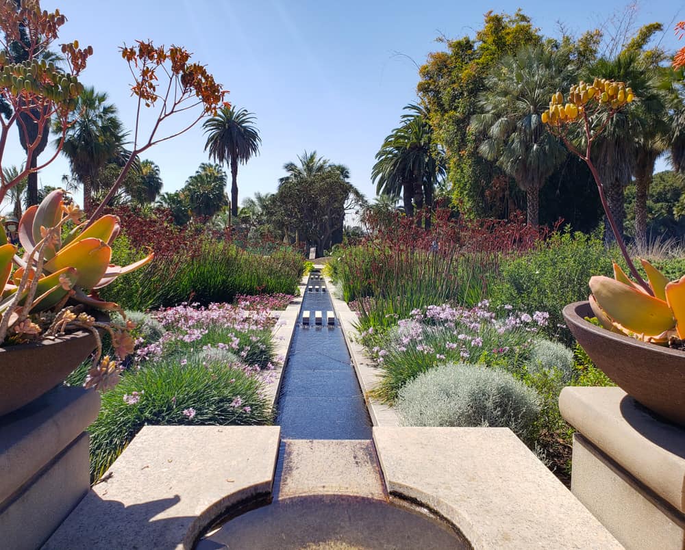 Rectangular pool at the Huntington Gardens in Southern California