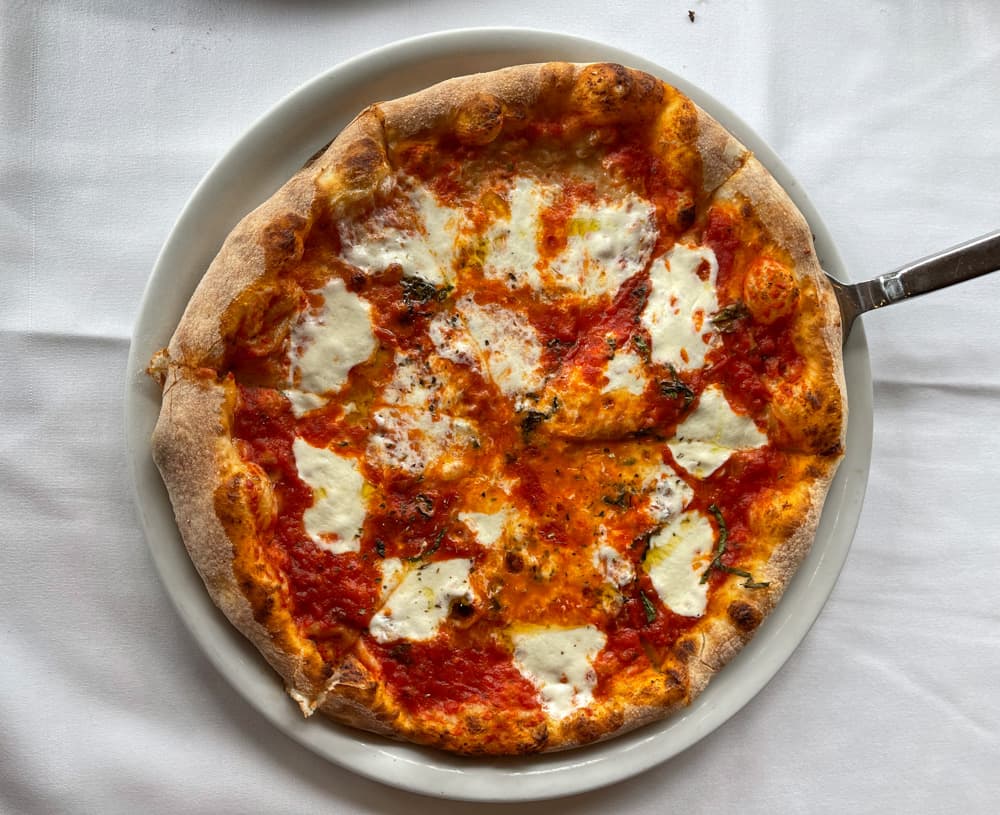 Margherita pizza at Giuseppe's Italian Kitchen in Pismo Beach, California