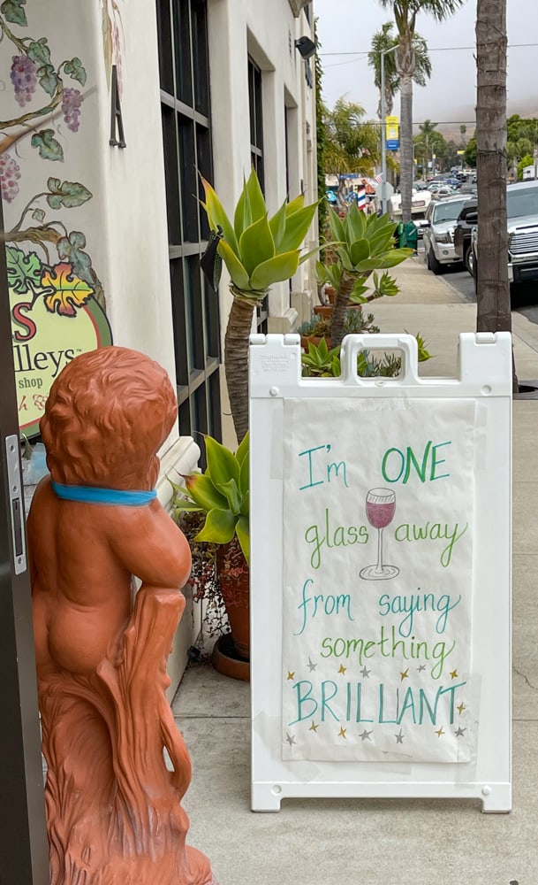 Taste of the Valleys wine shop and bar in downtown Pismo Beach, California