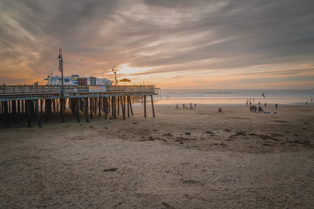 Winter sunset in Pismo Beach, California