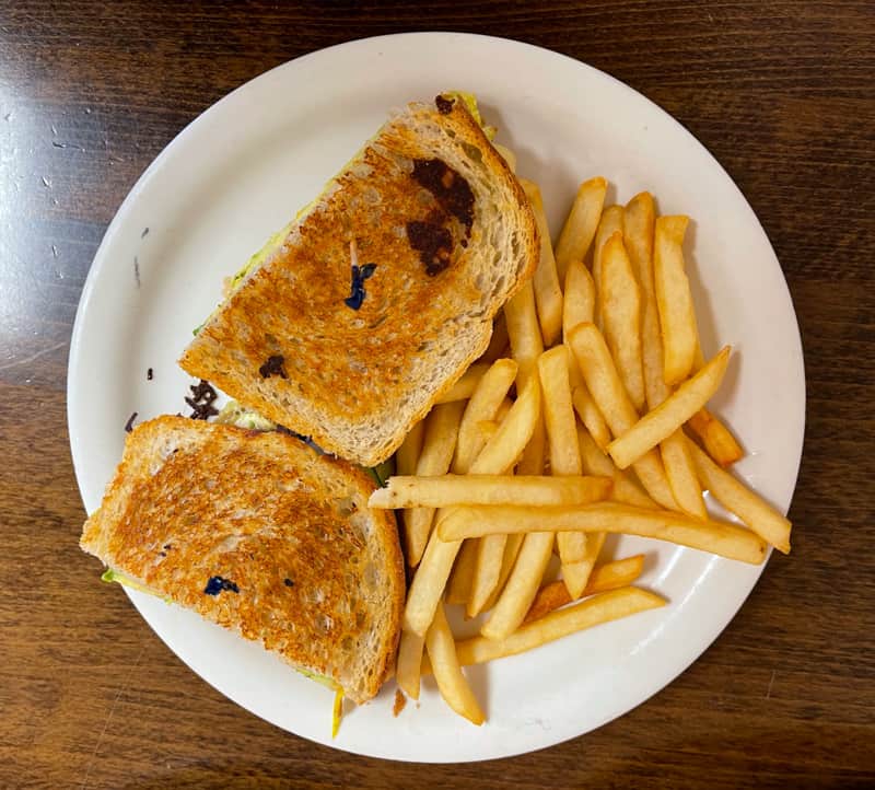 Sandwich and fries at the Alabama Hills Bakery and Cafe in Lone Pine, CA