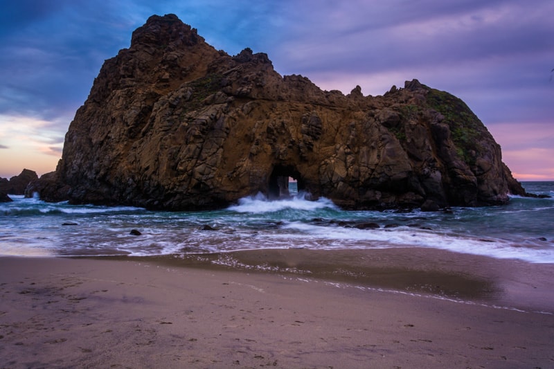 Keyhole Rock at Pfeiffer Beach in Big Sur, California