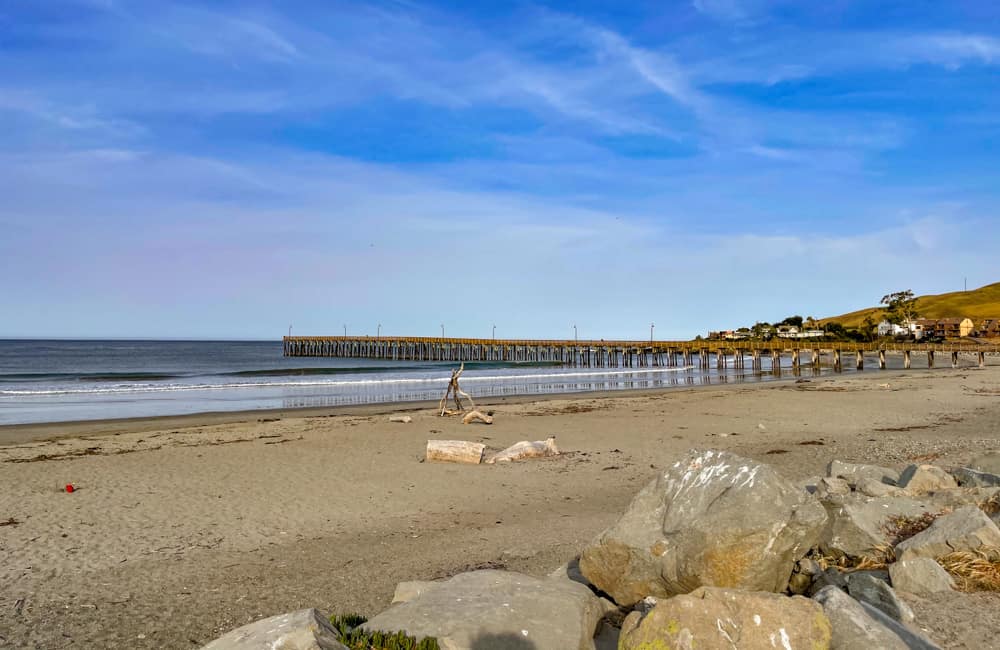 Cayucos Beach and pier in California