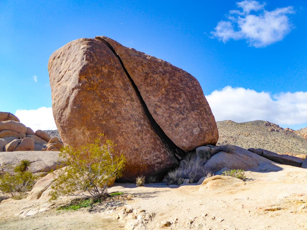 Split Rock in Joshua Tree National Park in Southern California