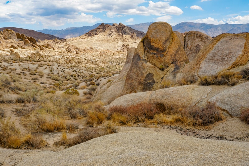 Rock formations in the Alabama Hills of California