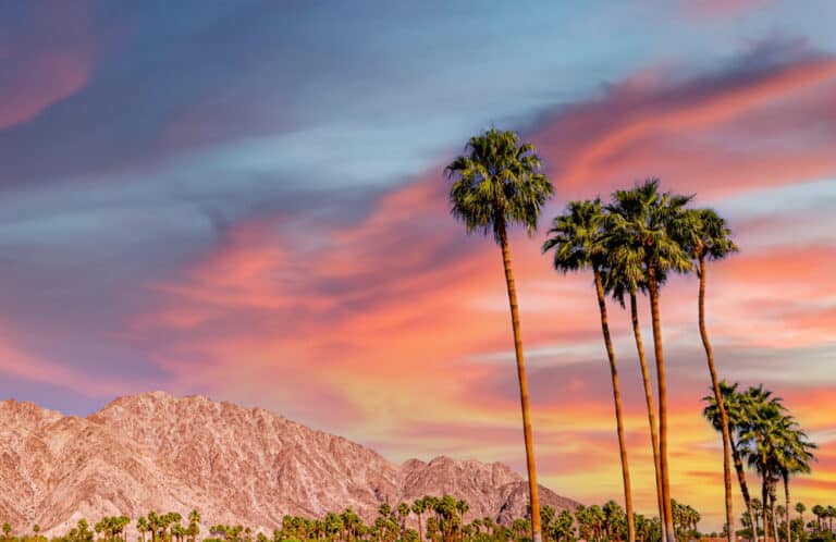 Desert sunset in Palm Springs, California