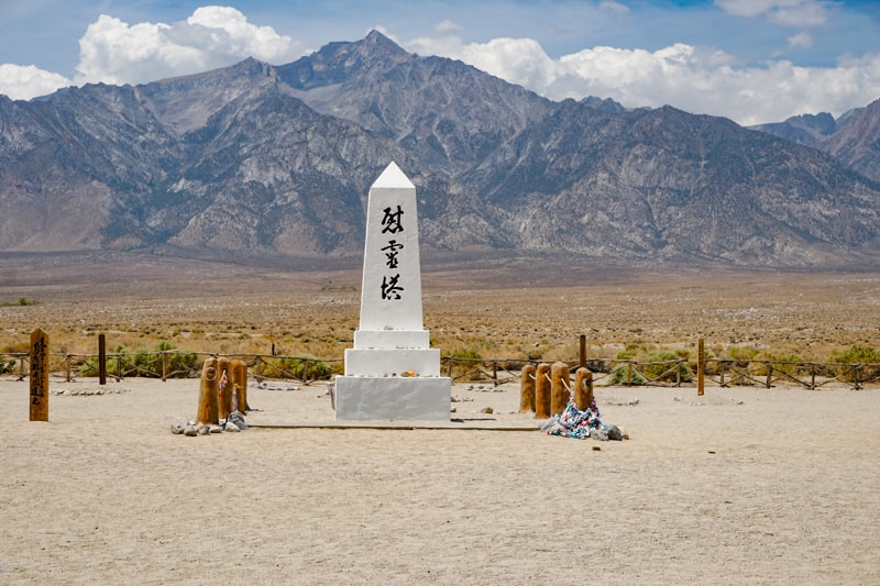 The Manzanar Cemetery Monument in Independence CA